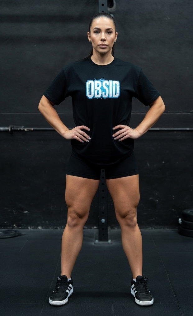 OBSID Icy Logo Tee — Black Streetwear Gym T-Shirt